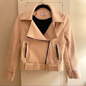 Evie LF suede light pink motorcycle jacket